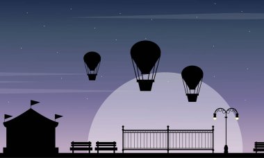 Güzellik sahne karnaval lunapark siluet