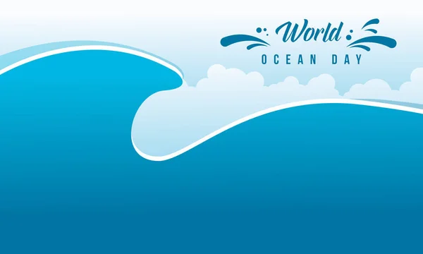 Dünya okyanus günü grafik tasarım stil — Stok Vektör