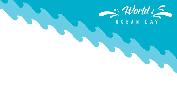 Dünya okyanus günü arka plan illüstrasyon vektör — Stok Vektör