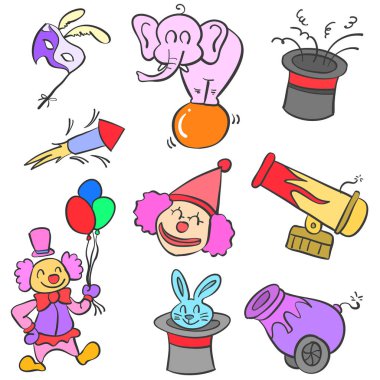Doodle öğe sirk renkli stil