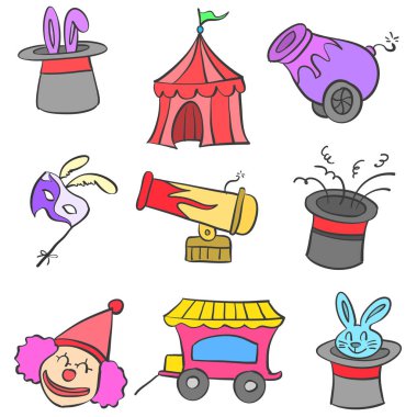 Öğe sirk karnaval doodle