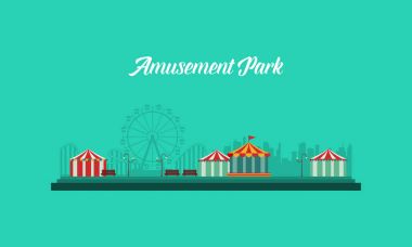 Arka plan eğlence parkı ve carnival