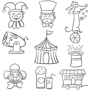 Doodle öğesi nesne sirk karnaval