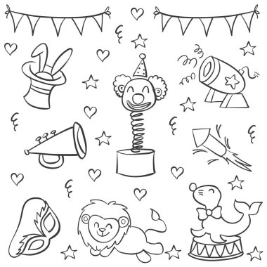 Sirk öğe el Doodle çizmek