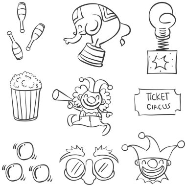 Öğe sirki çeşitli doodle