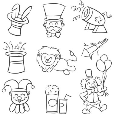 Koleksiyon öğesi sirk Doodles