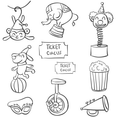 Tasarım öğesi sirk Doodles