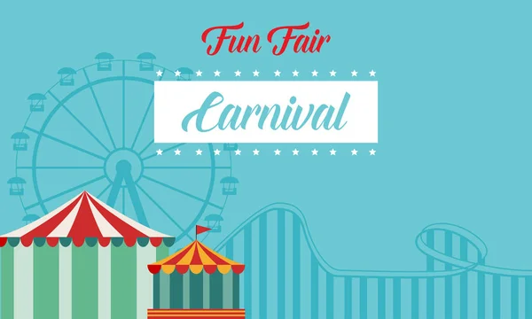 Collection fond carnaval style funfair — Image vectorielle