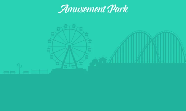 Силует парку розваг пейзаж — стоковий вектор