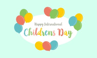 Card style for childrens day clipart