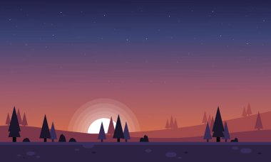 Oyun arka plan için günbatımı manzara