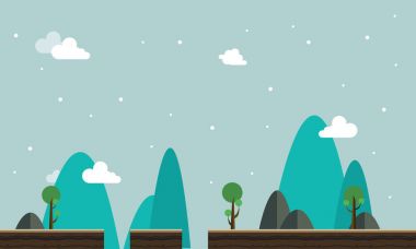 Sahne stil vektör düz oyun arka plan