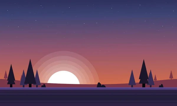 Spiel Hintergrundkulisse bei Sonnenuntergang — Stockvektor