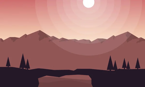 ゲームの背景のコレクション山の風景 — ストックベクタ