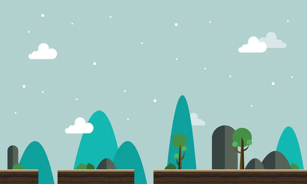 Paisaje con fondo de juego de árbol — Vector de stock