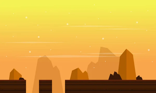 Spiel Hintergrund mit Klippen-Landschaft — Stockvektor