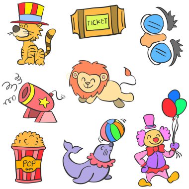 Öğe sirk renkli doodle