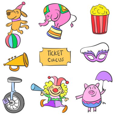 Öğe sirki renkli doodle