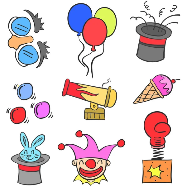 Element circus colorful doodles — Stock Vector