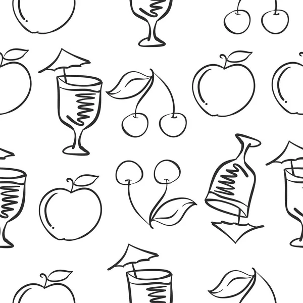 Świeży napój ręcznie rysować Doodle — Wektor stockowy