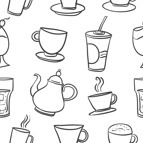 Çeşitli içki Tema koleksiyonu doodle — Stok Vektör