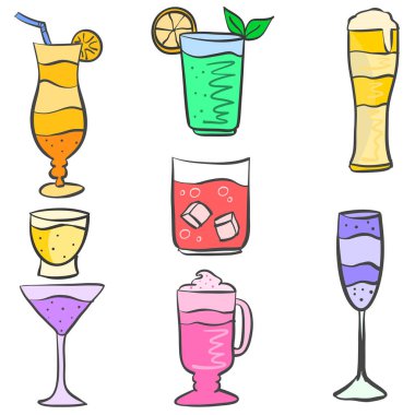Çeşitli iç küme koleksiyon doodles