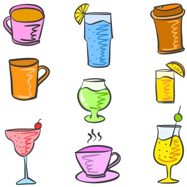 Doodles'ın çeşitli stil içki ayarla