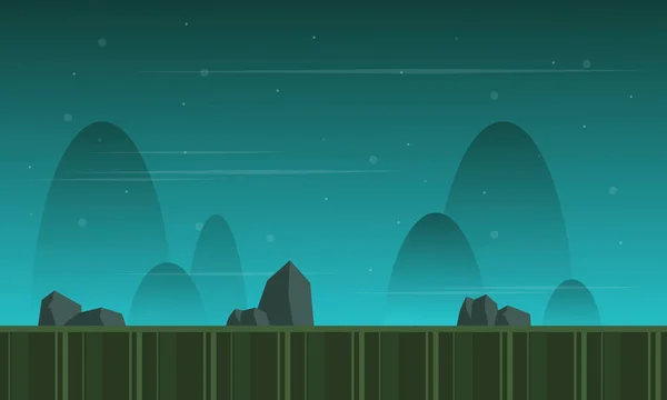 Berg bei Nacht Stil Spiel Hintergrund — Stockvektor