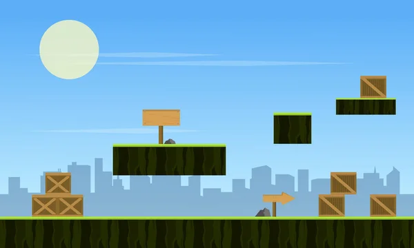 Fondo paisaje de la ciudad para el juego — Vector de stock