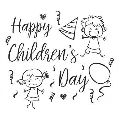 Mutlu çocuk günü çocuk karakteri ile