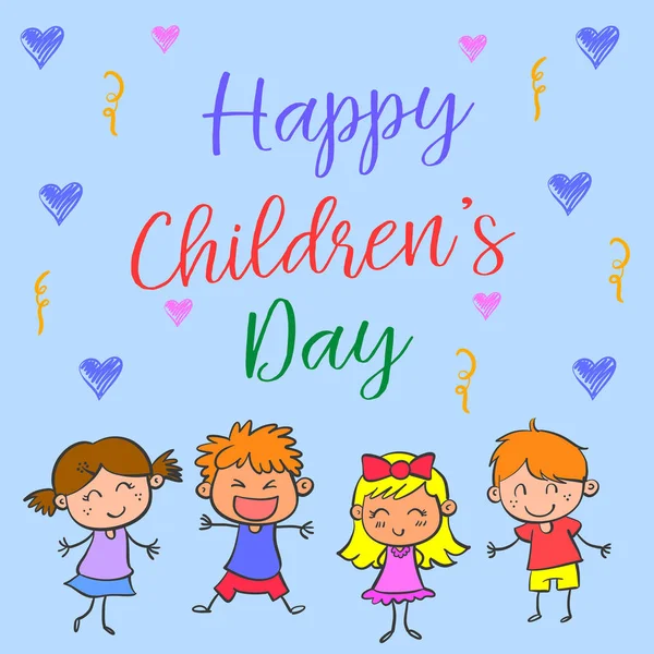 Colección de estilo Happy Childrens Day — Vector de stock