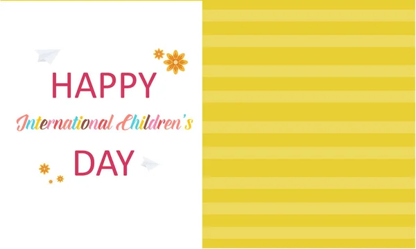 Feliz día de los niños estilo tarjeta de felicitación — Vector de stock