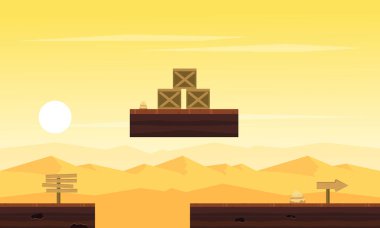 Çölde kutusu ile oyun arka plan