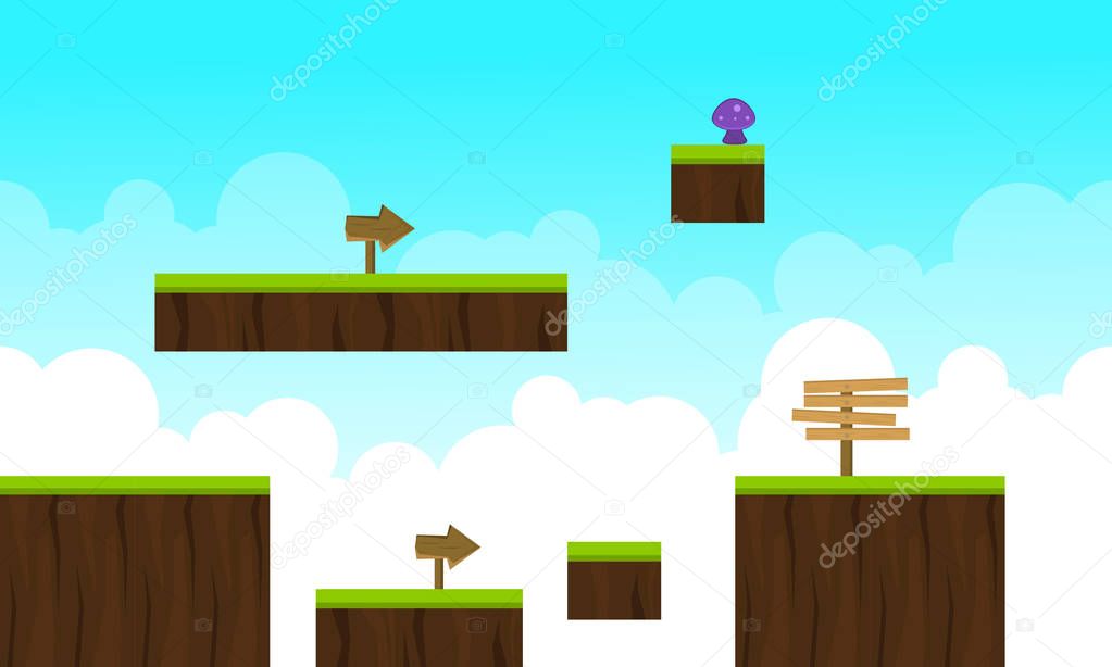 Vector art cloud style game background