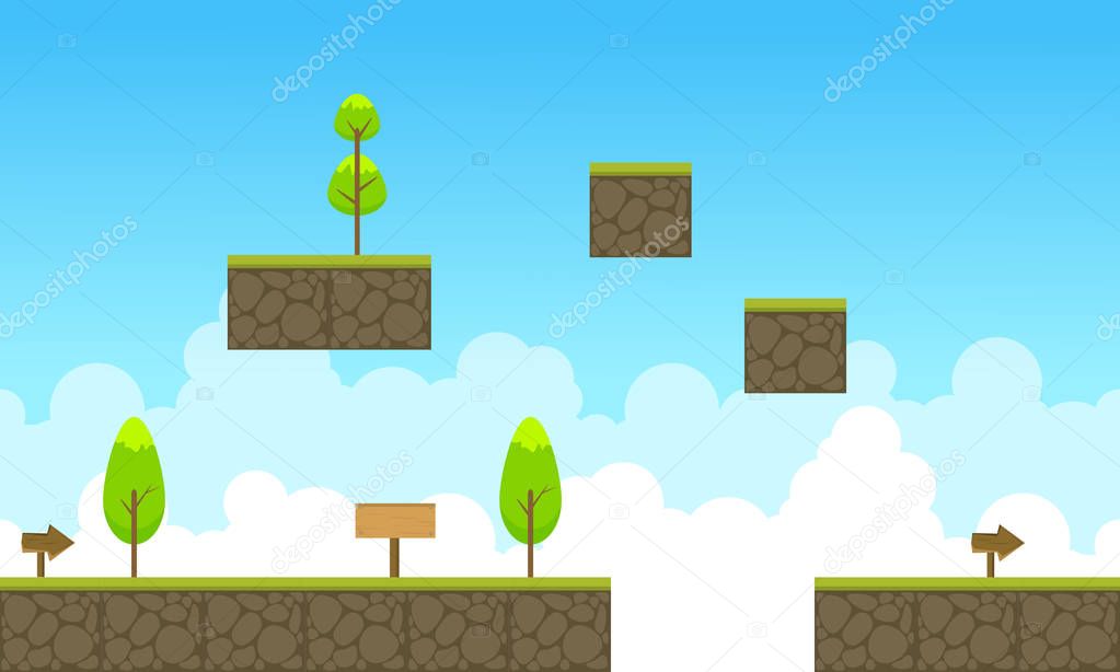 Game background of sky landscape style