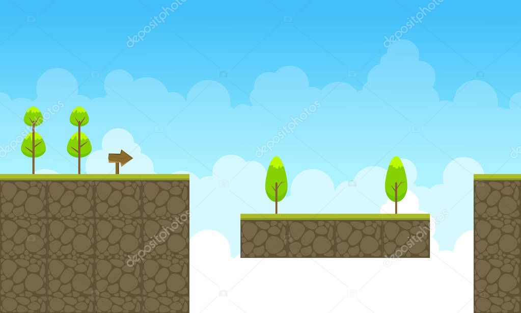 Cloud sky landscape style game background
