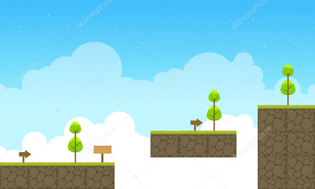 Collection sky landscape for game background