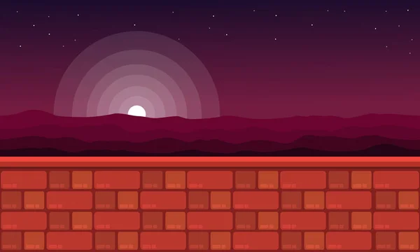 Spiel Hintergrundbild bei Nacht Landschaft — Stockvektor