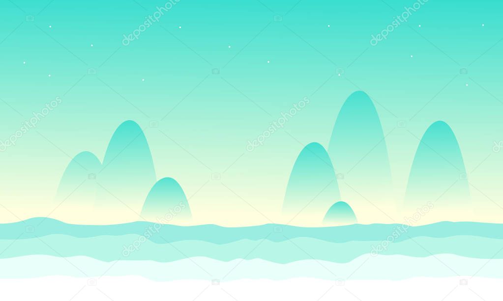 Desert mountain landscape game background