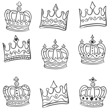 Kron beraberlik set Doodles el