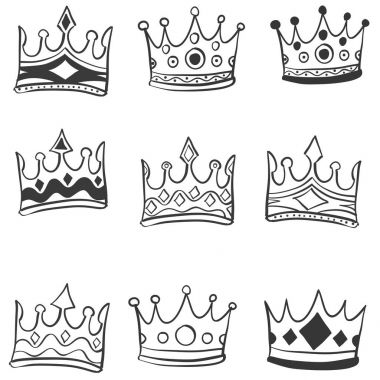 Koleksiyon kron stil Doodles