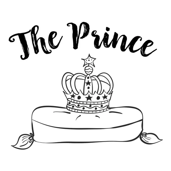 Collection prins krona av doodles — Stock vektor