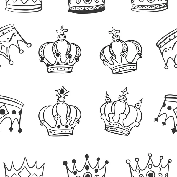 Collection crown style pattern — Stock Vector