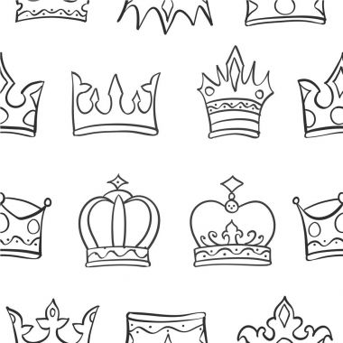 Vektör sanat taç kroki desen