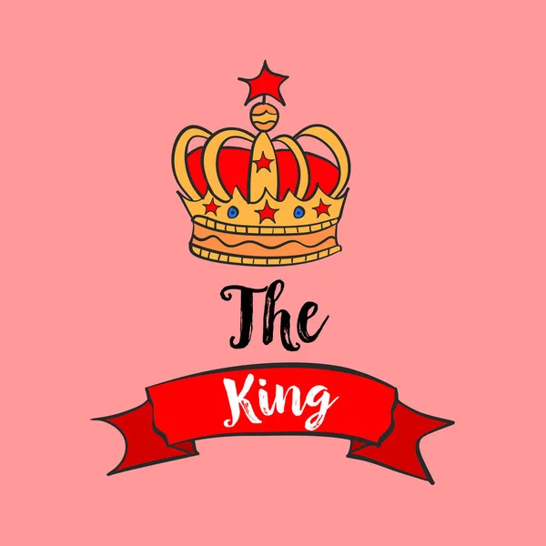 Röd krona för kung vektorgrafik — Stock vektor