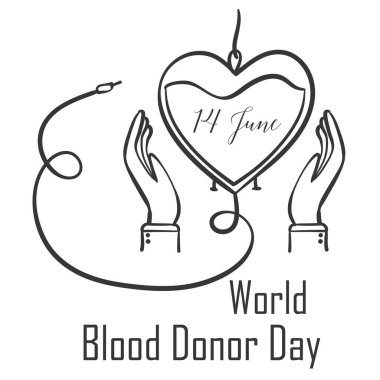 Koleksiyon kan donör gün doodle el çizmek