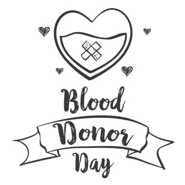 Doodle tarzı kan donör günü koleksiyonu