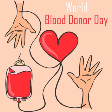 Kan donör günü stil koleksiyonu doodles