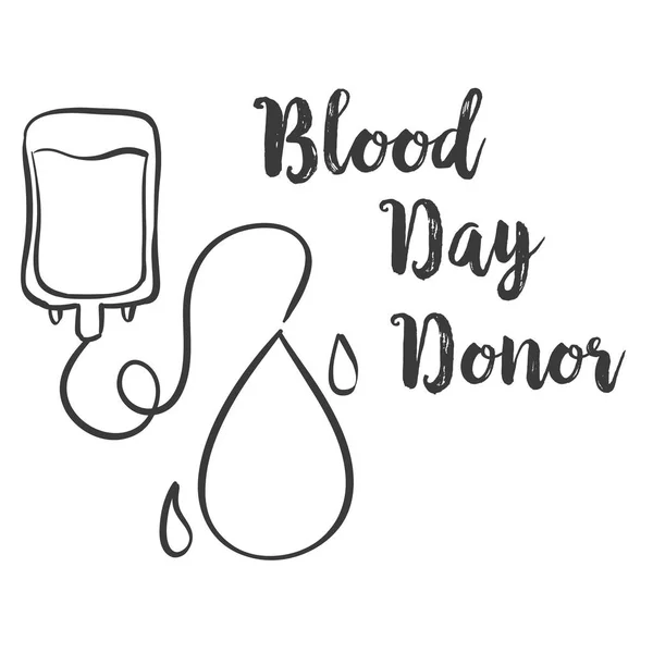 Dia do doador de sangue mundial mão desenhar doodles — Vetor de Stock