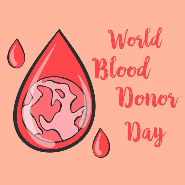 Pendonor darah dunia mendesain corat-coret - Stok Vektor